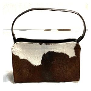 Hair-on leather shoulder bag